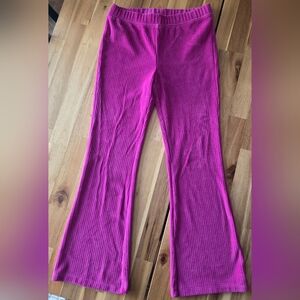 Fun& Bright Magenta Ribbed Stretch Flare Pants